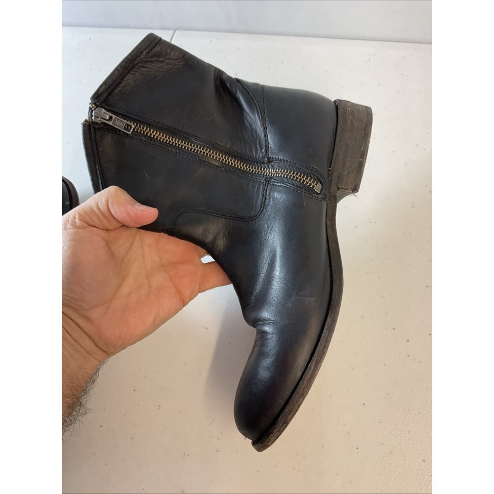 Frye Melissa Button Short Zipper Black Boots Size 8B Grunge Y2k Moto - Picture 11 of 14